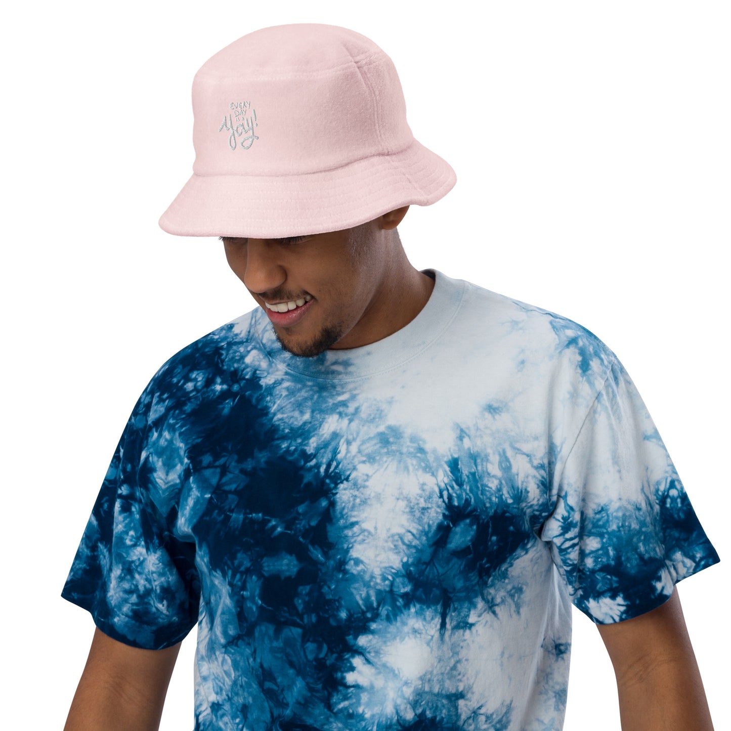 EDIAY! Embroidered Terry Cloth Bucket Hat