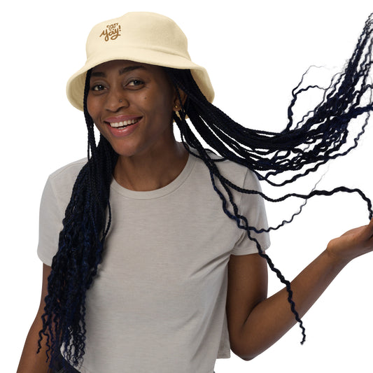 EDIAY! Embroidered Terry Cloth Bucket Hat