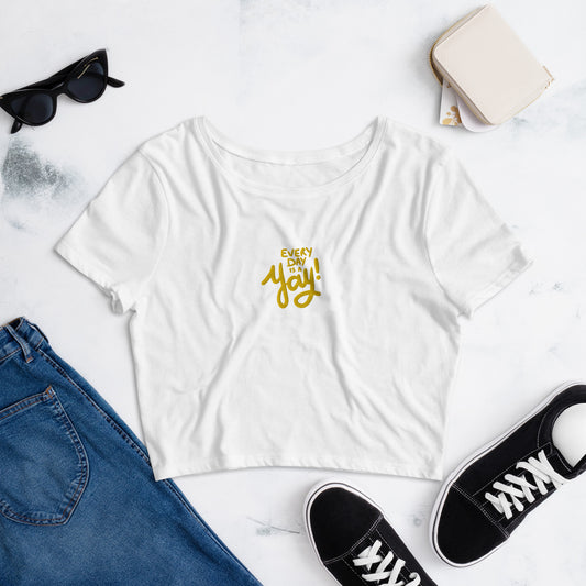 EDIAY! Embroidered Women’s Crop Tee